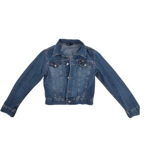 Vintage Diesel Womens Denim Jacket Blue Trucker Kim BIS Size S Made in Morocco